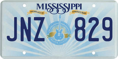 MS license plate JNZ829