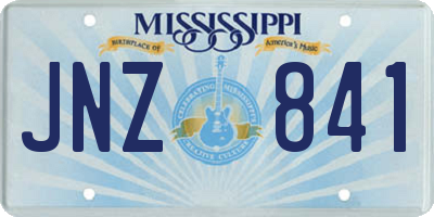 MS license plate JNZ841