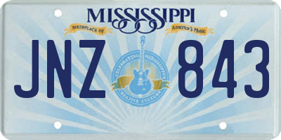MS license plate JNZ843