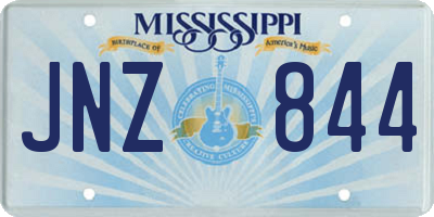 MS license plate JNZ844