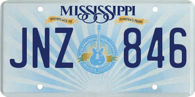 MS license plate JNZ846