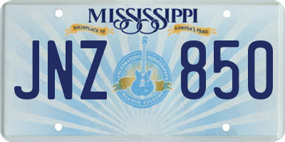 MS license plate JNZ850