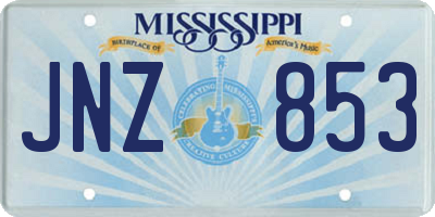 MS license plate JNZ853