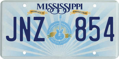 MS license plate JNZ854