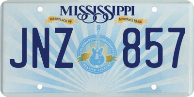 MS license plate JNZ857