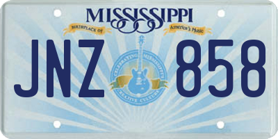MS license plate JNZ858
