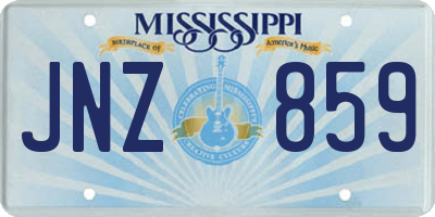 MS license plate JNZ859