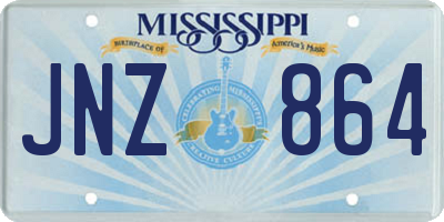 MS license plate JNZ864