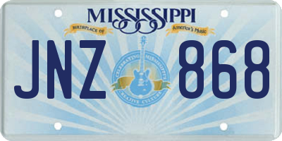 MS license plate JNZ868