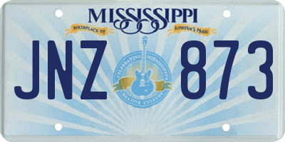 MS license plate JNZ873