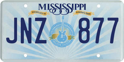 MS license plate JNZ877