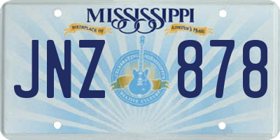 MS license plate JNZ878