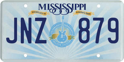 MS license plate JNZ879