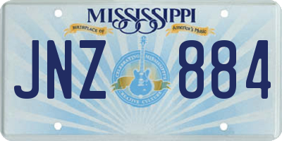 MS license plate JNZ884