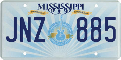 MS license plate JNZ885