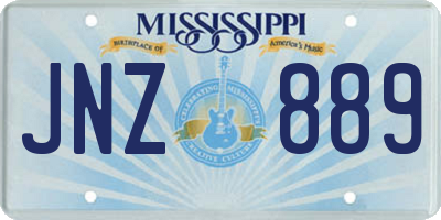 MS license plate JNZ889
