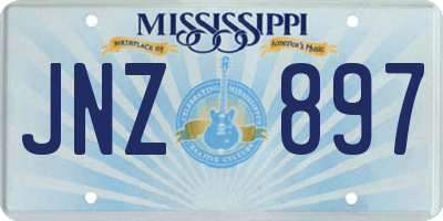MS license plate JNZ897