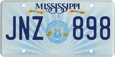 MS license plate JNZ898