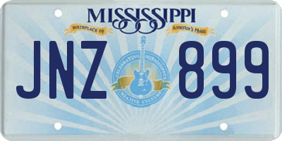 MS license plate JNZ899