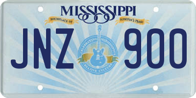 MS license plate JNZ900