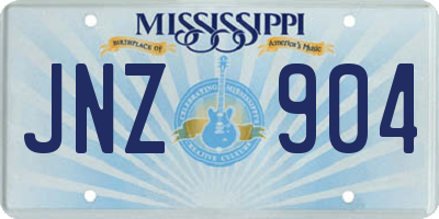 MS license plate JNZ904