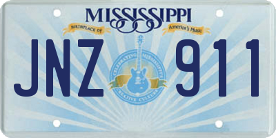 MS license plate JNZ911
