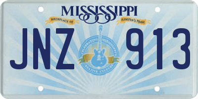 MS license plate JNZ913