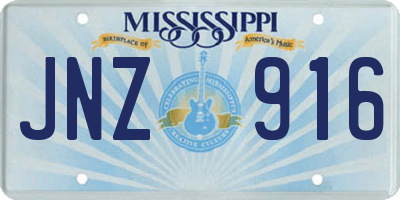 MS license plate JNZ916
