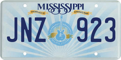 MS license plate JNZ923
