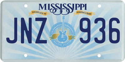 MS license plate JNZ936