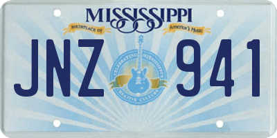 MS license plate JNZ941