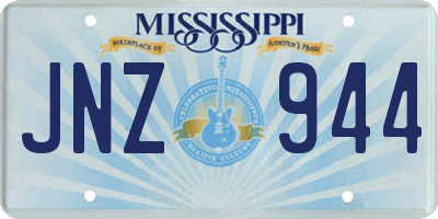 MS license plate JNZ944