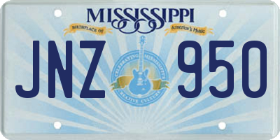 MS license plate JNZ950