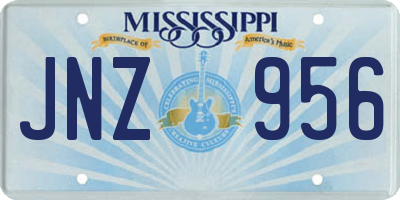 MS license plate JNZ956