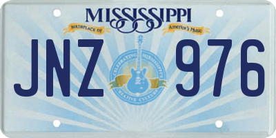 MS license plate JNZ976