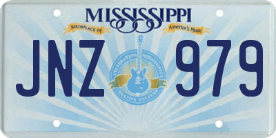 MS license plate JNZ979