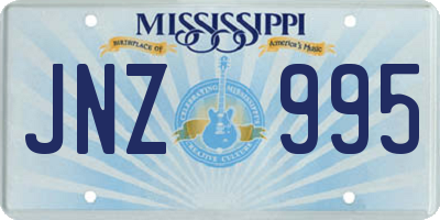 MS license plate JNZ995