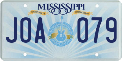 MS license plate JOA079