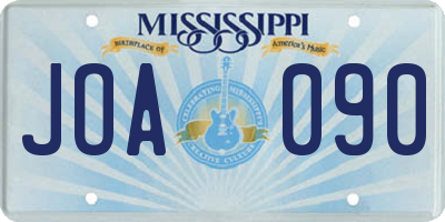 MS license plate JOA090