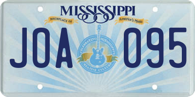 MS license plate JOA095