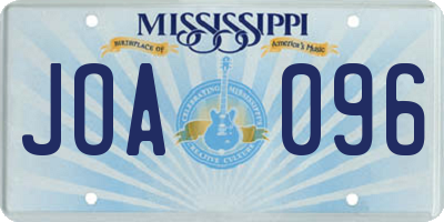 MS license plate JOA096