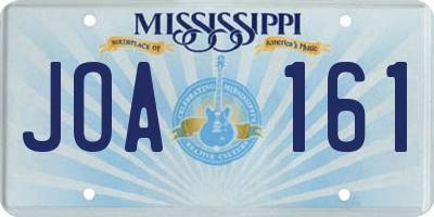 MS license plate JOA161