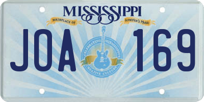 MS license plate JOA169