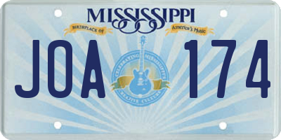 MS license plate JOA174