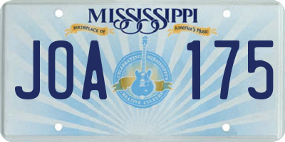 MS license plate JOA175