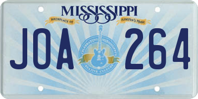MS license plate JOA264