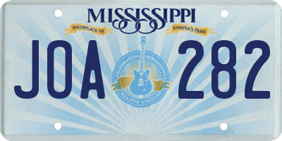 MS license plate JOA282
