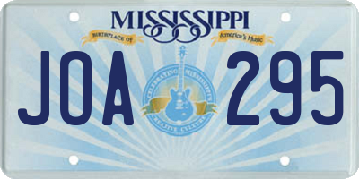 MS license plate JOA295
