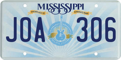 MS license plate JOA306
