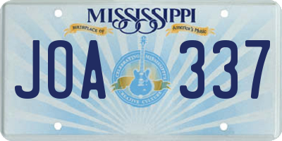 MS license plate JOA337